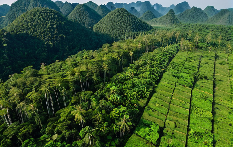 생태 지혜와 과학의 융합 - **

"Urban ecosystem in Hanoi, Vietnam, showcasing rooftop gardens and green walls on traditional tu...