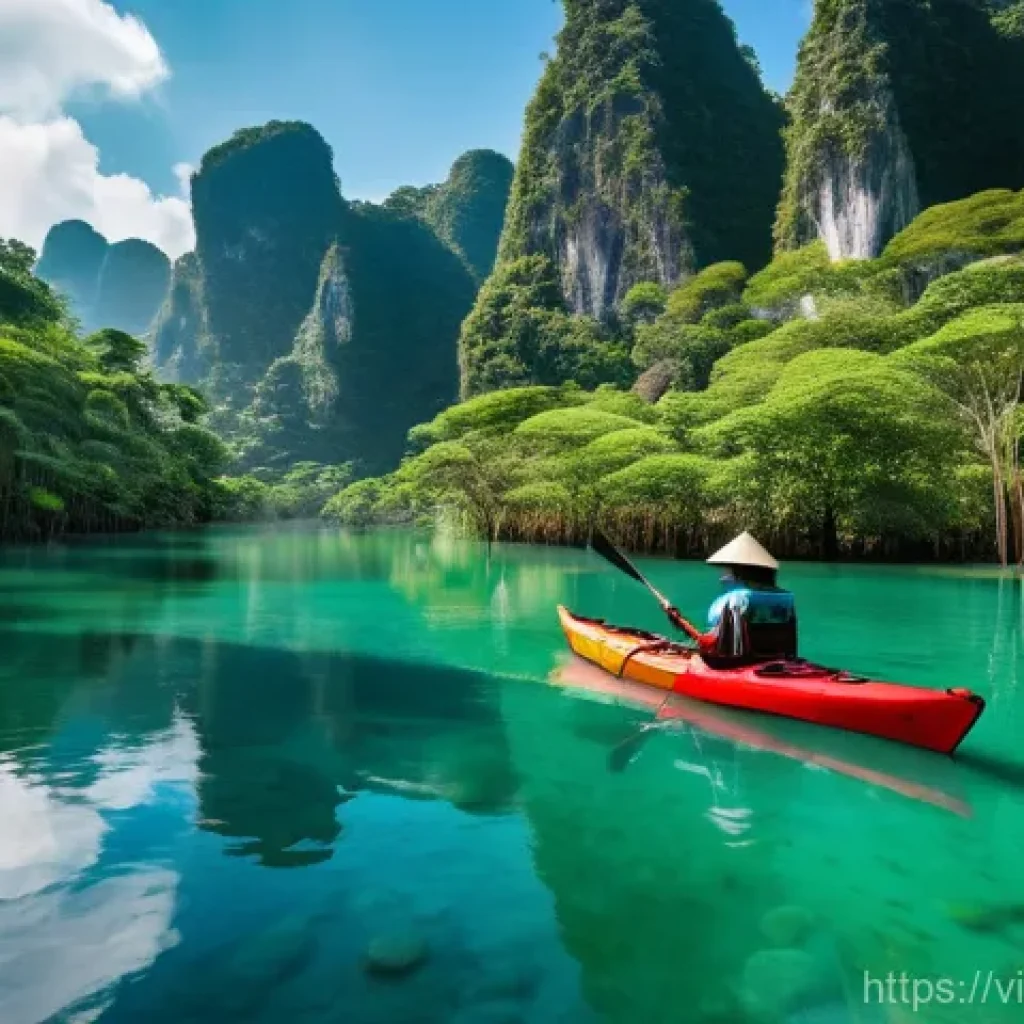 지속 가능한 관광과 생태 지혜 - **Prompt 1: Immersive Nature Exploration in a Vietnamese National Park**
"A vibrant, wide-angle ...