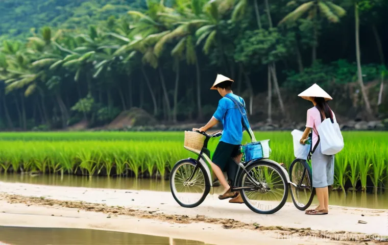 지속 가능한 관광과 생태 지혜 - **Prompt 2: Authentic Cultural Exchange at a Vietnamese Homestay**
    "A heartwarming, candid scene...
